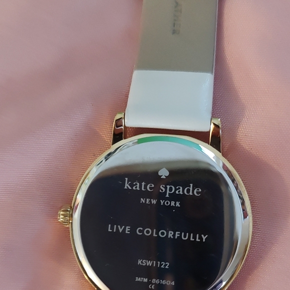 NWOT KATE SPADE Banana Watch Gold with White Leather Strap Original Box - Picture 8 of 8